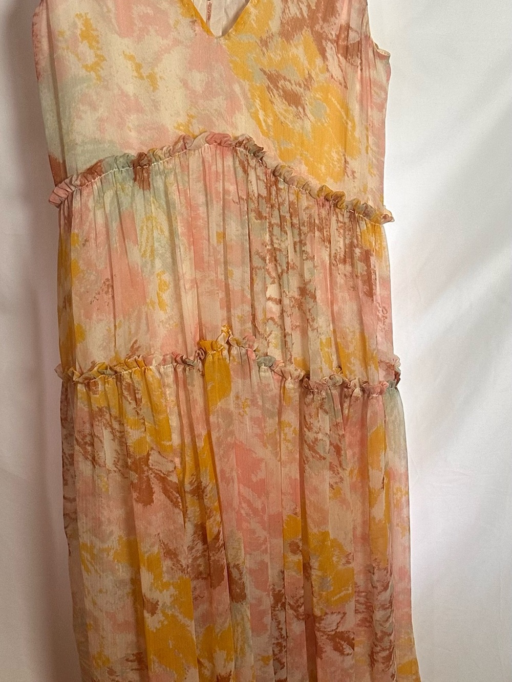 Free People Pink and Yellow Floral Tiered Maxi dress - Picture 2 of 7